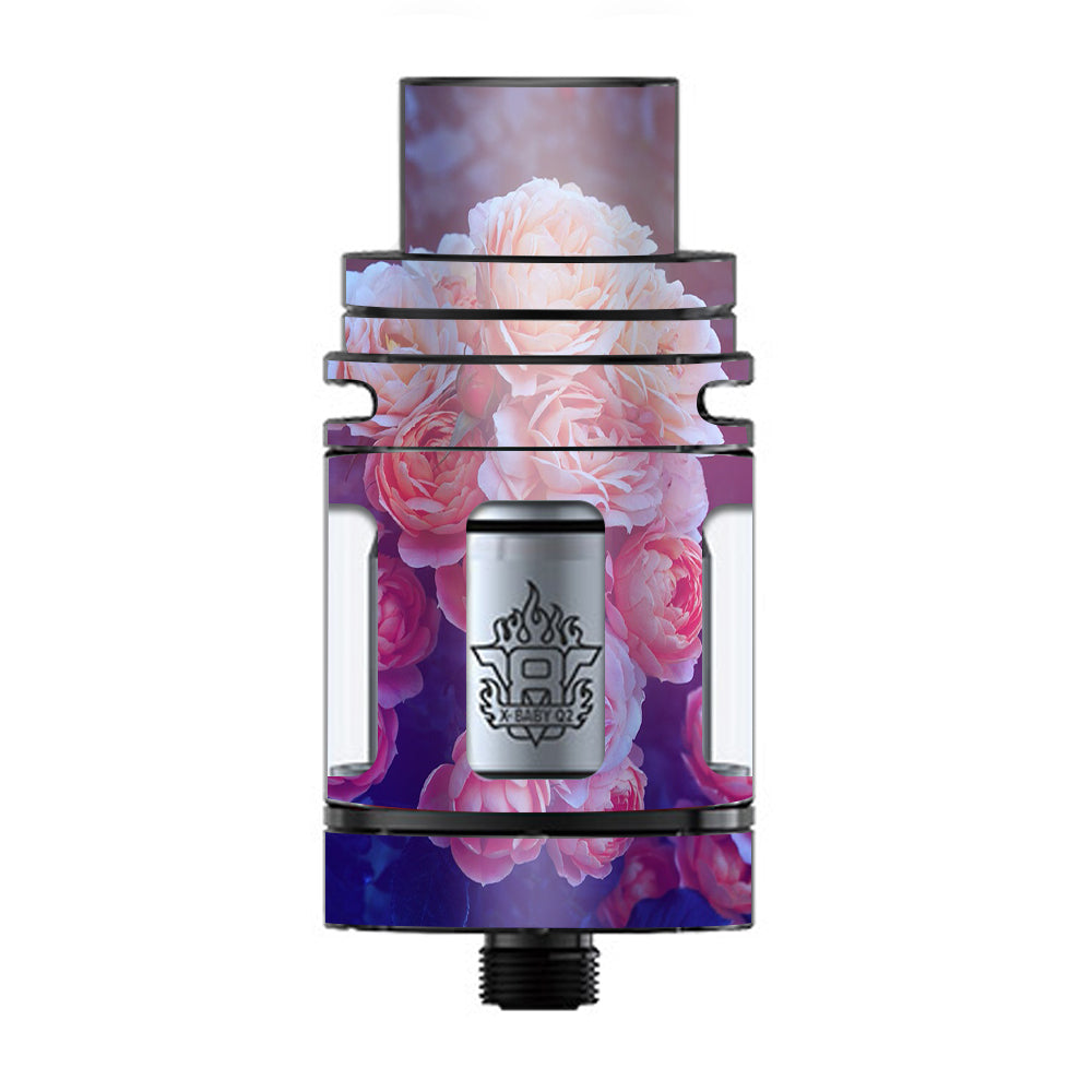  Pink Roses TFV8 X-baby Tank Smok Skin