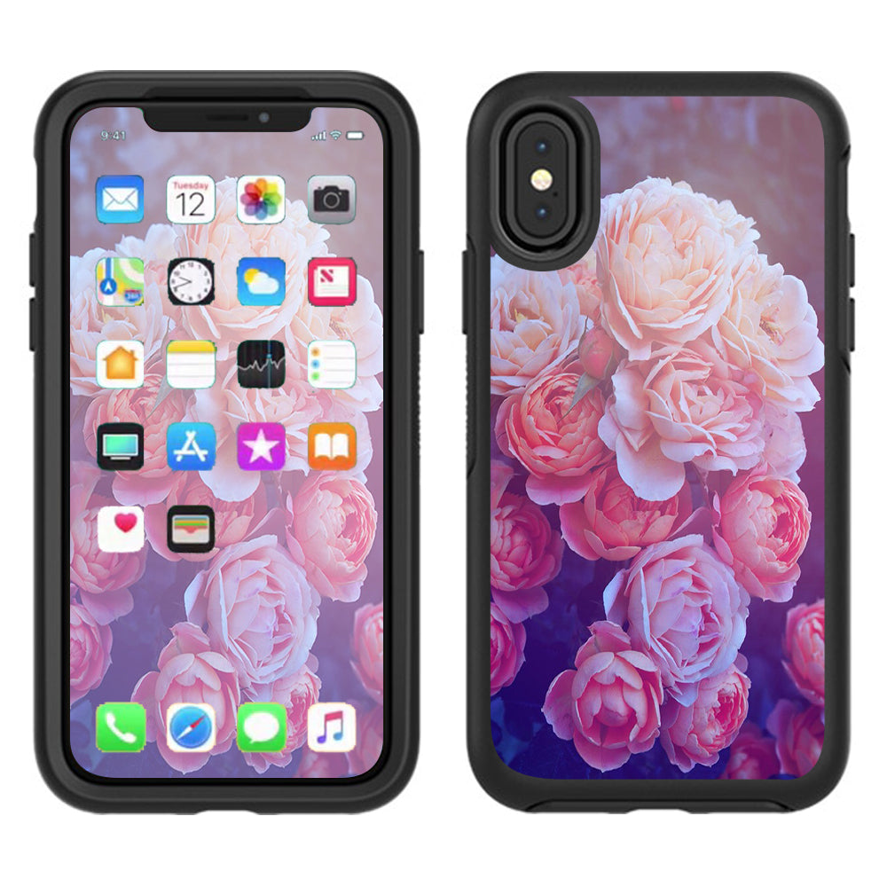  Pink Roses Otterbox Defender Apple iPhone X Skin