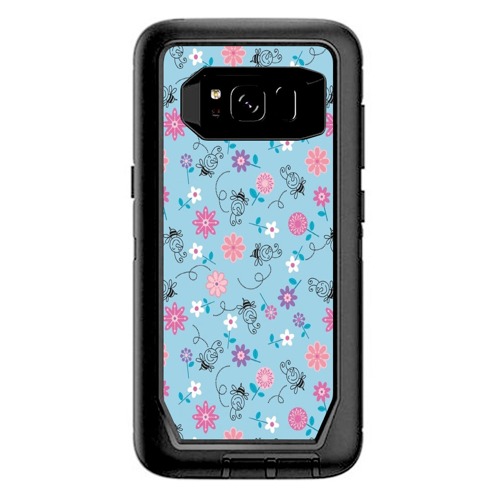  Bees Flowers Otterbox Defender Samsung Galaxy S8 Skin