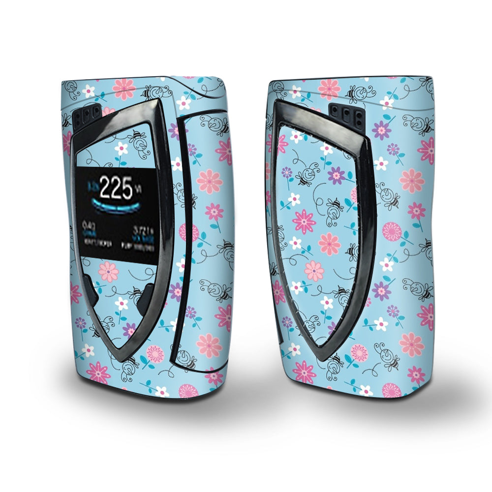 Skin Decal Vinyl Wrap for Smok Devilkin Kit 225w Vape (includes TFV12 Prince Tank Skins) skins cover/ Bees Flowers