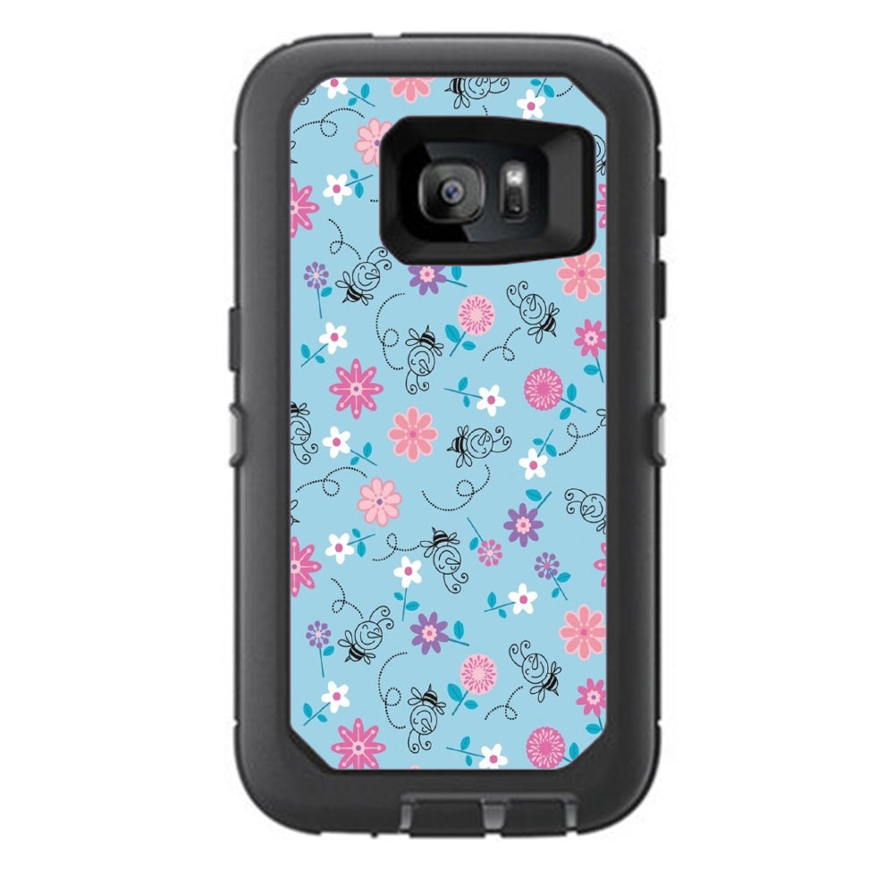  Bees Flowers Otterbox Defender Samsung Galaxy S7 Skin