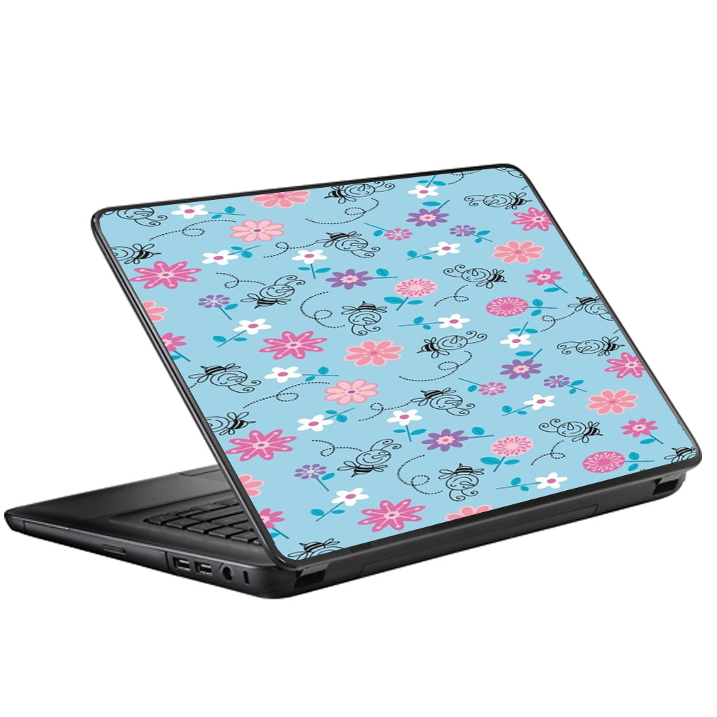  Bees Flowers Universal 13 to 16 inch wide laptop Skin