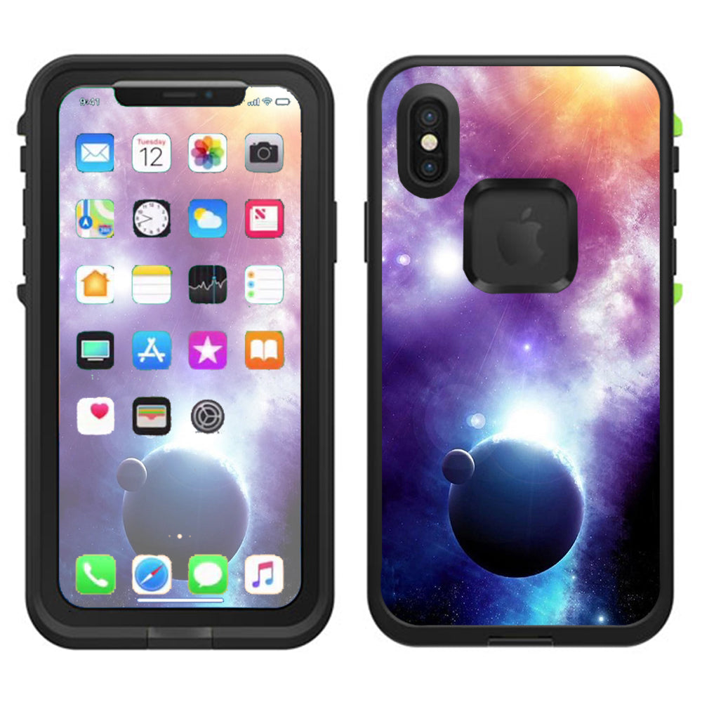  Sun Rays Galaxy Planets Lifeproof Fre Case iPhone X Skin