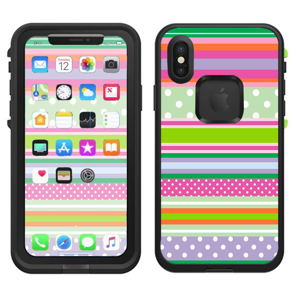  Colorful Chevron Lifeproof Fre Case iPhone X Skin