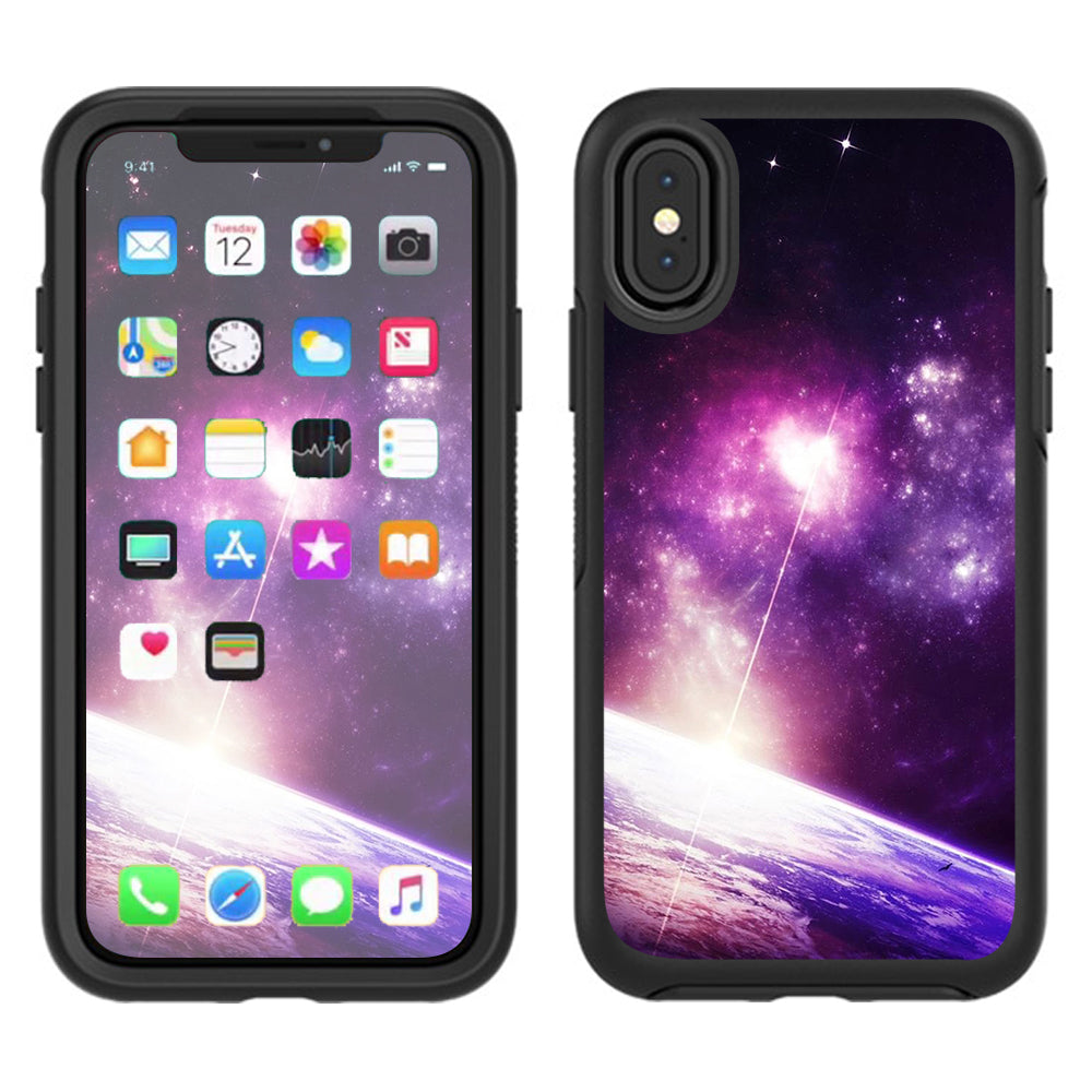  Galaxy Purple Nebula Otterbox Defender Apple iPhone X Skin