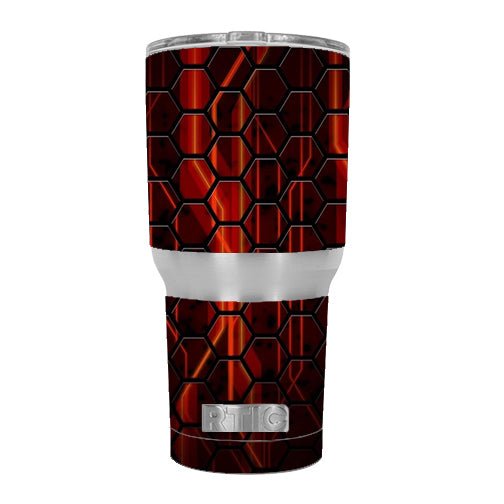  Abstract Red Metal RTIC 30oz Tumbler Skin