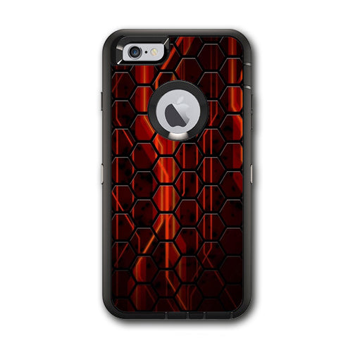  Abstract Red Metal Otterbox Defender iPhone 6 PLUS Skin