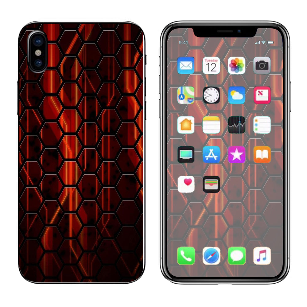  Abstract Red Metal  Apple iPhone X Skin