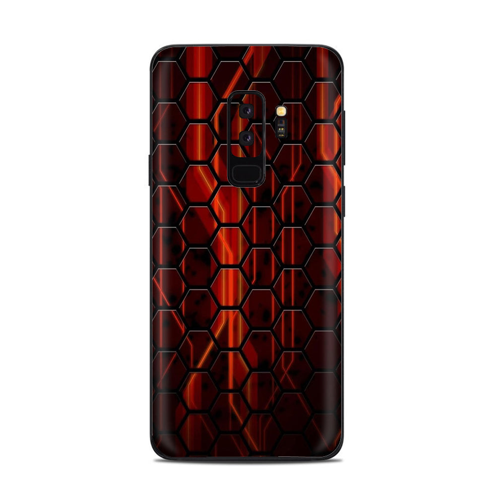  Abstract Red Metal  Samsung Galaxy S9 Plus Skin