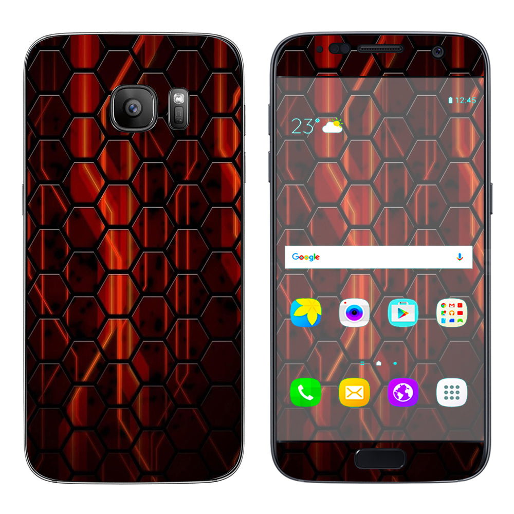  Abstract Red Metal  Samsung Galaxy S7 Skin