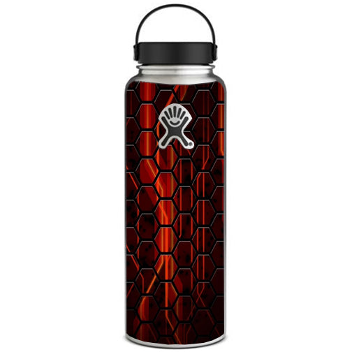  Abstract Red Metal Hydroflask 40oz Wide Mouth Skin