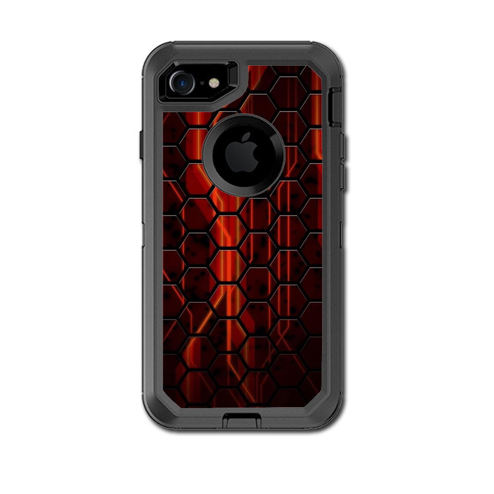  Abstract Red Metal Otterbox Defender iPhone 7 or iPhone 8 Skin