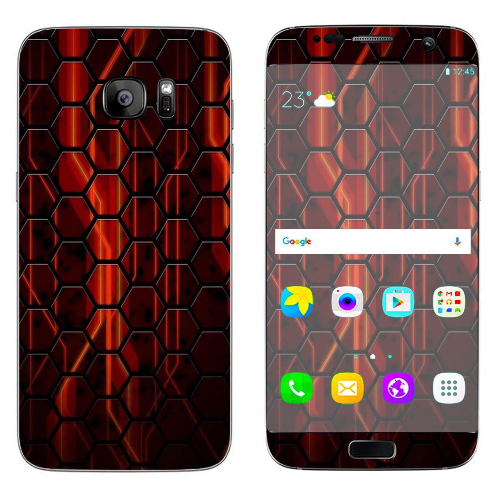  Abstract Red Metal  Samsung Galaxy S7 Edge Skin