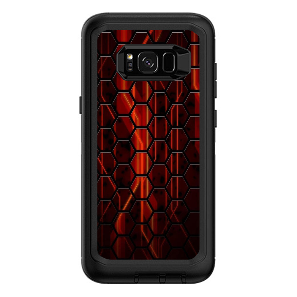  Abstract Red Metal  Otterbox Defender Samsung Galaxy S8 Plus Skin
