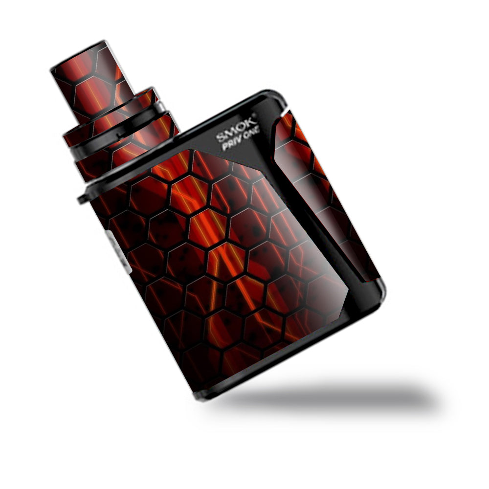  Abstract Red Metal  Smok Priv One Skin