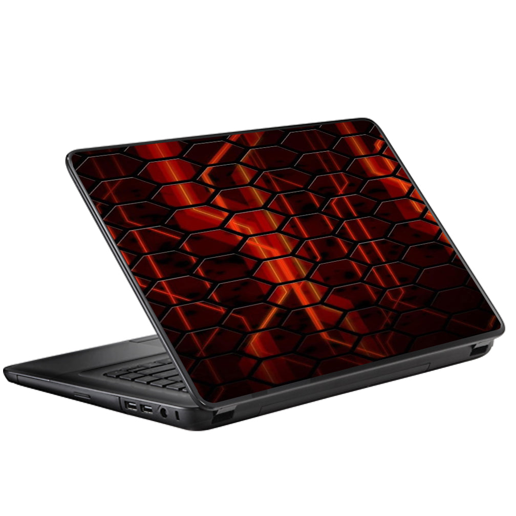  Abstract Red Metal Universal 13 to 16 inch wide laptop Skin