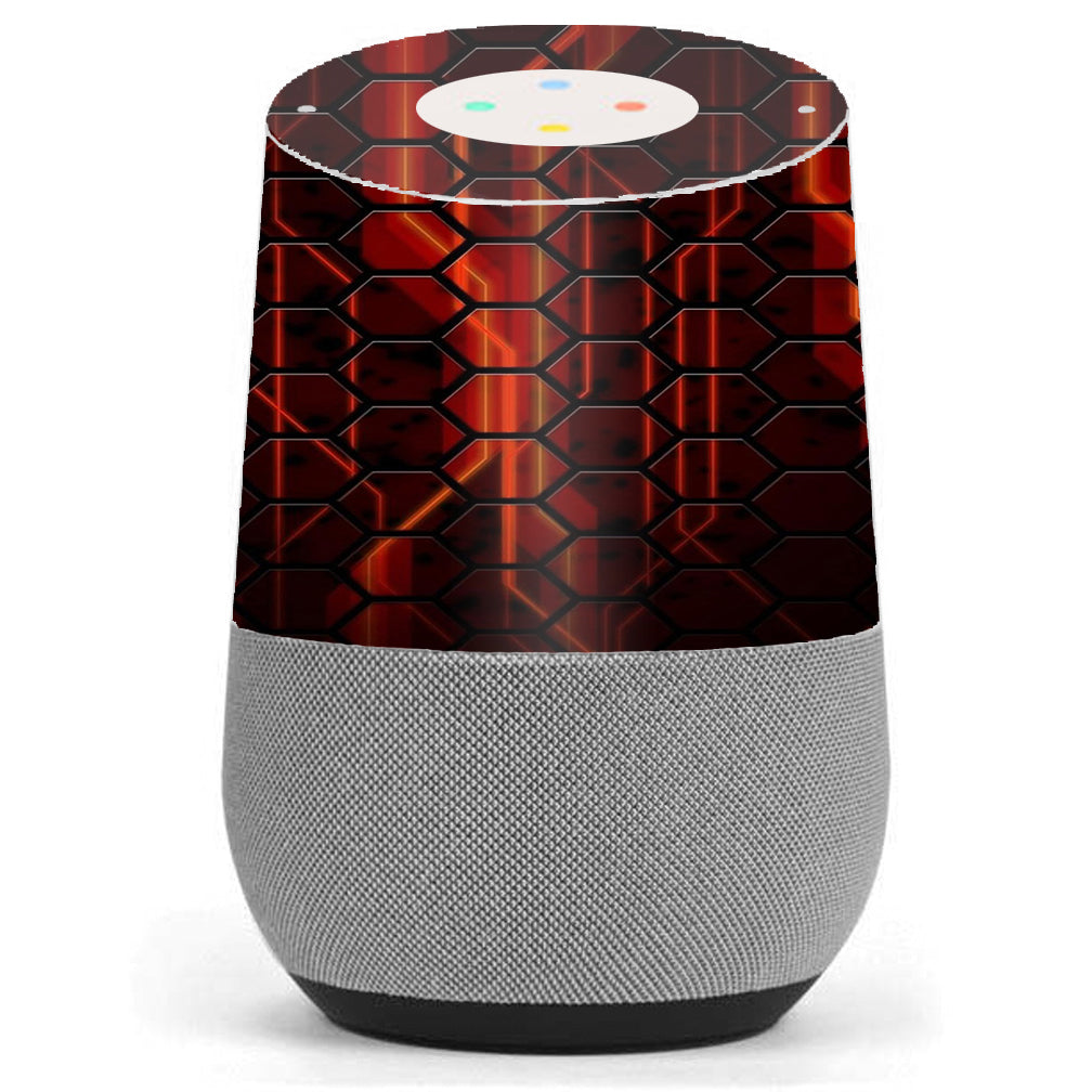  Abstract Red Metal Google Home Skin