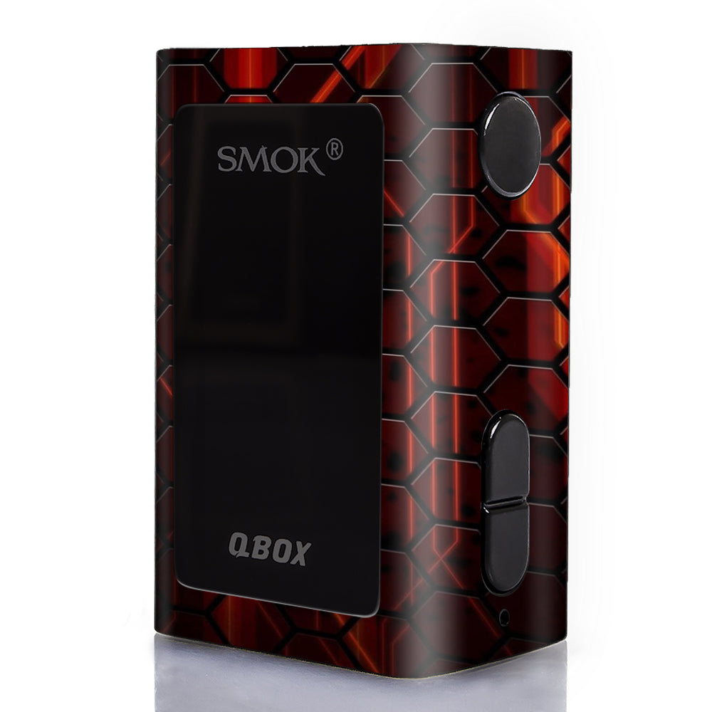  Abstract Red Metal Smok Q-Box Skin