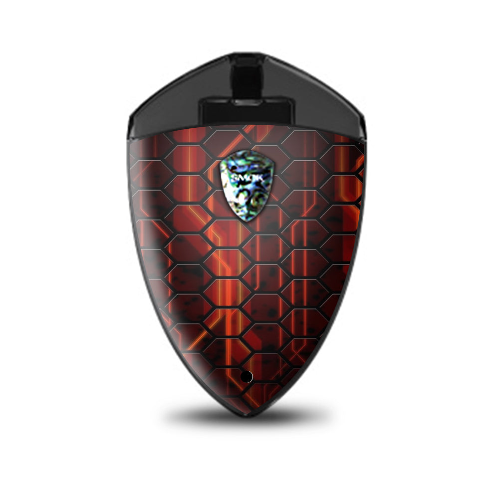  Abstract Red Metal  Smok Rolo Badge Skin