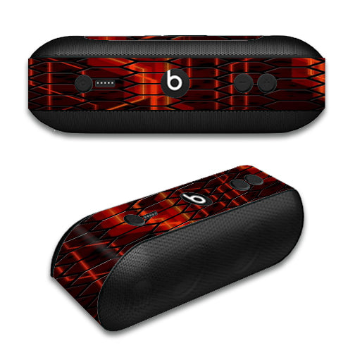  Abstract Red Metal Beats by Dre Pill Plus Skin