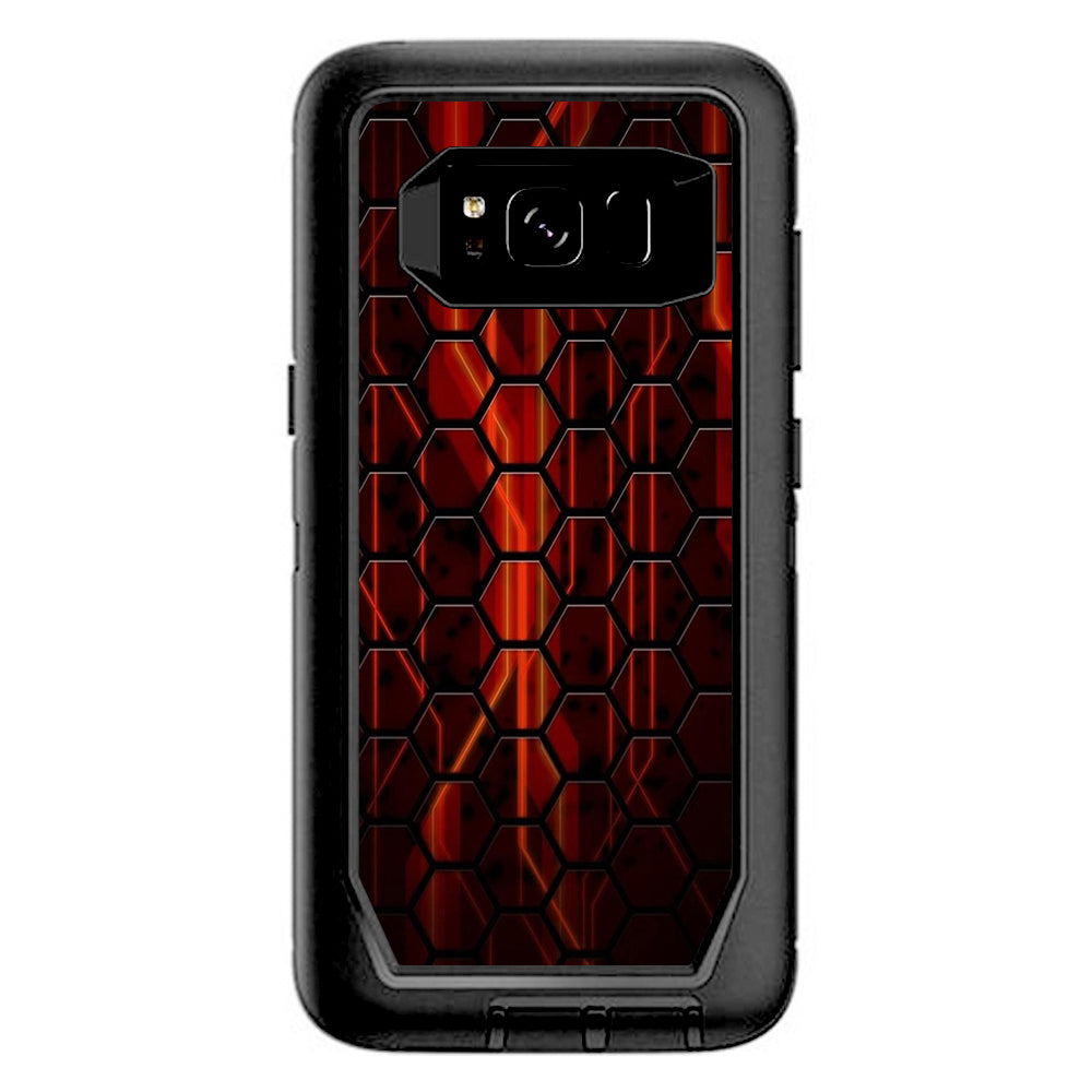  Abstract Red Metal  Otterbox Defender Samsung Galaxy S8 Skin