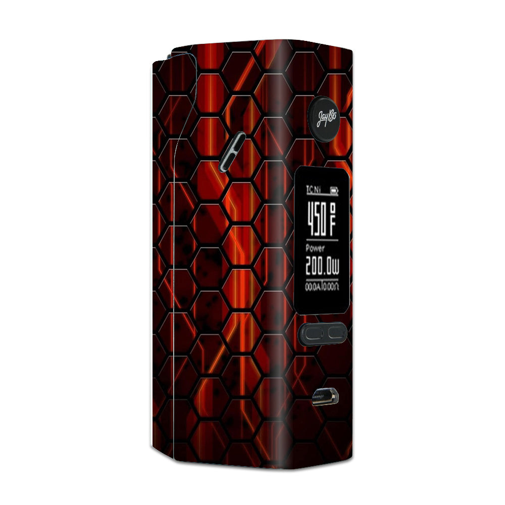  Abstract Red Metal Wismec Reuleaux RX 2/3 combo kit Skin
