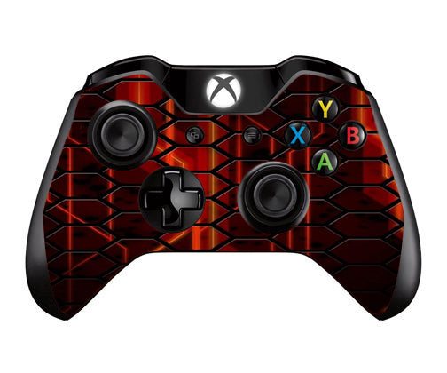 Abstract Red Metal  Microsoft Xbox One Controller Skin