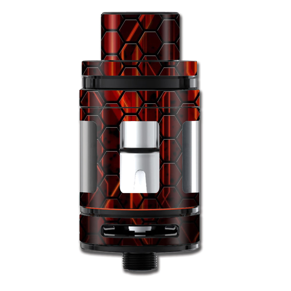  Abstract Red Metal Smok TFV8 Mini Big Baby Beast Skin
