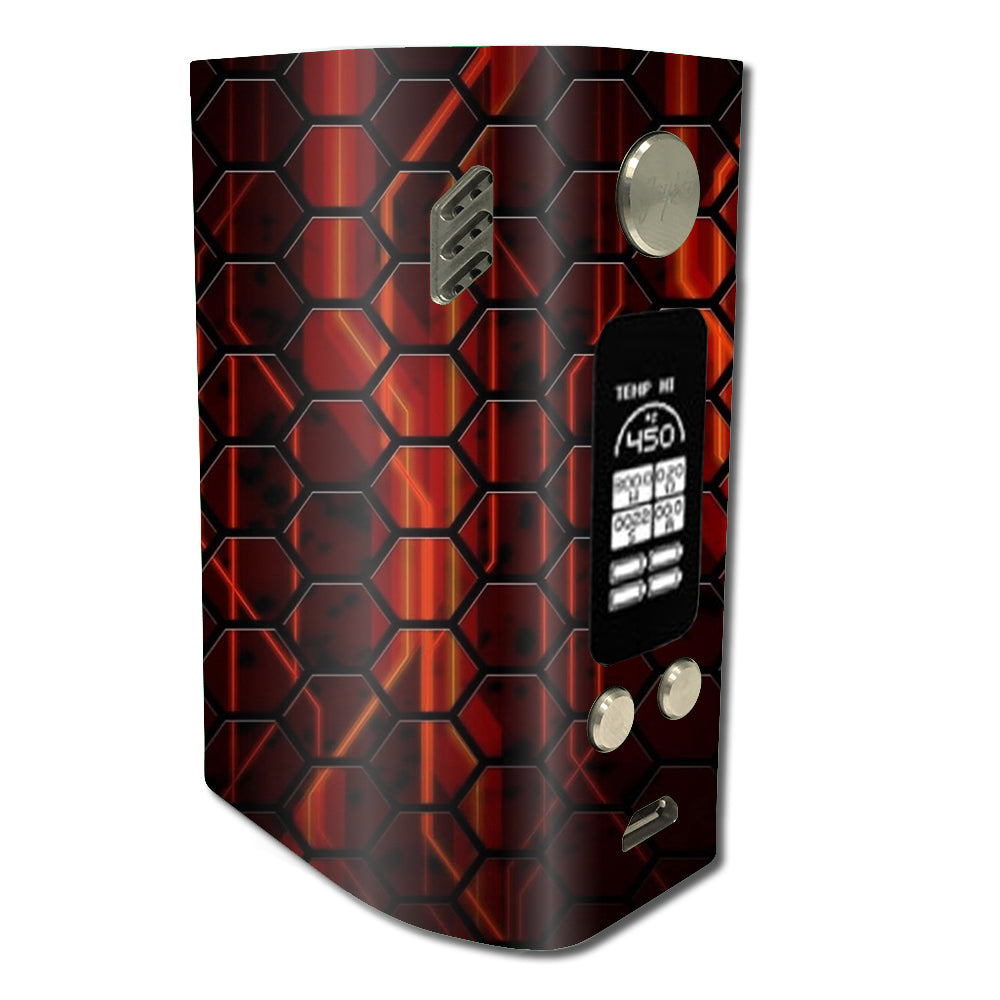  Abstract Red Metal Wismec Reuleaux RX300 Skin