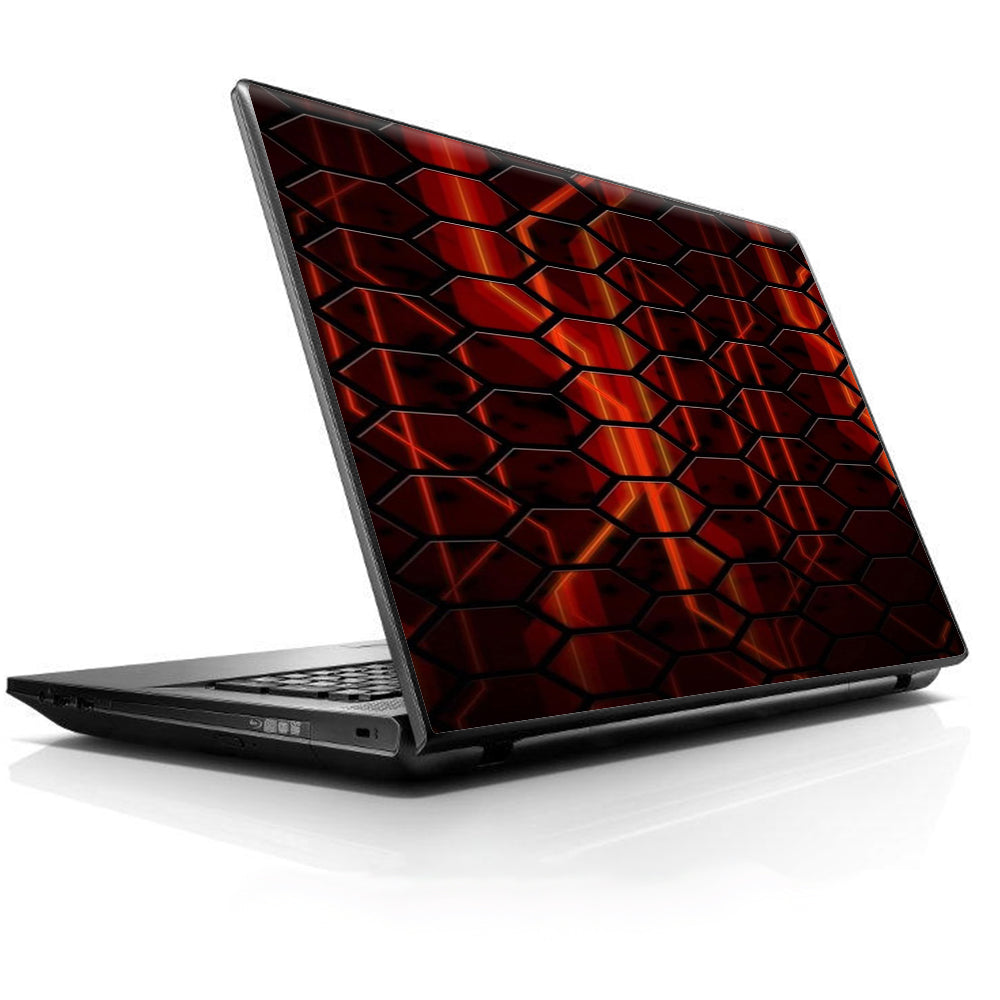  Abstract Red Metal Universal 13 to 16 inch wide laptop Skin