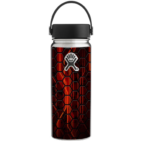  Abstract Red Metal Hydroflask 18oz Wide Mouth Skin