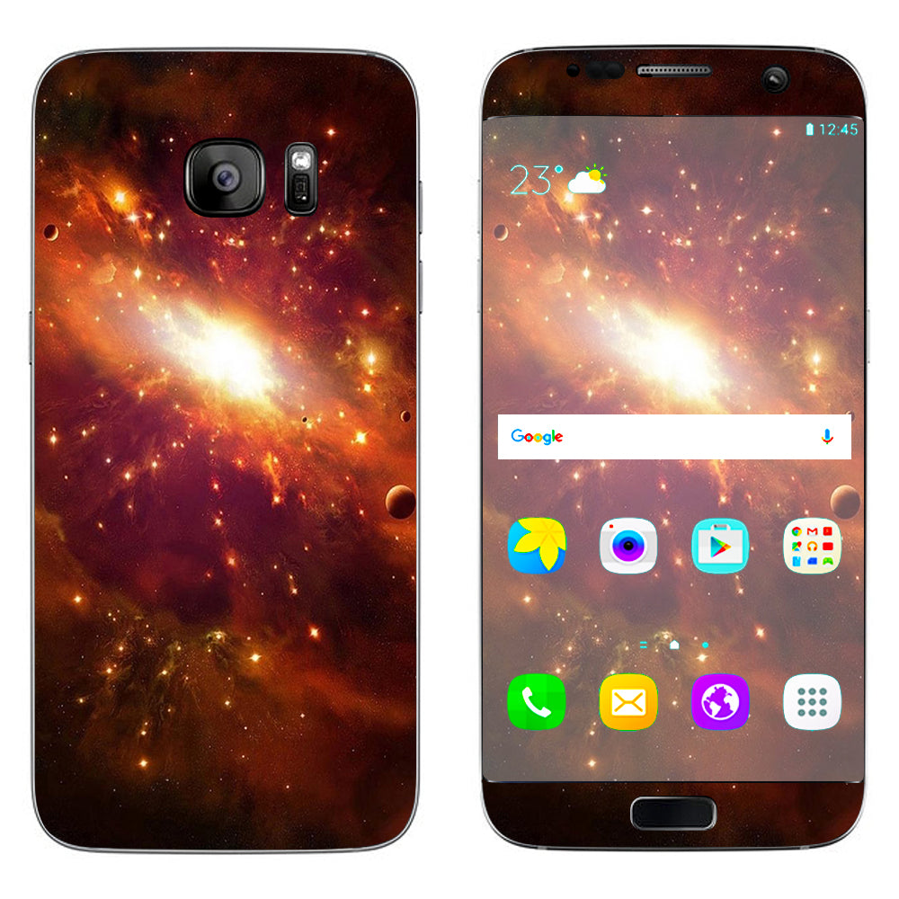  Galaxy Orange Nebula Samsung Galaxy S7 Edge Skin
