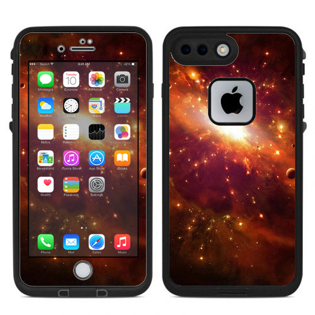 Galaxy Orange Nebula Lifeproof Fre iPhone 7 Plus or iPhone 8 Plus Skin