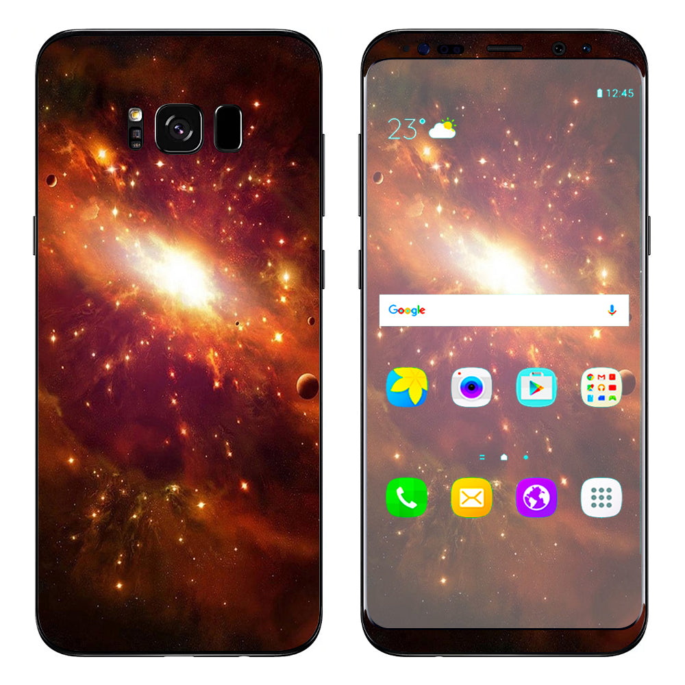  Galaxy Orange Nebula Samsung Galaxy S8 Skin