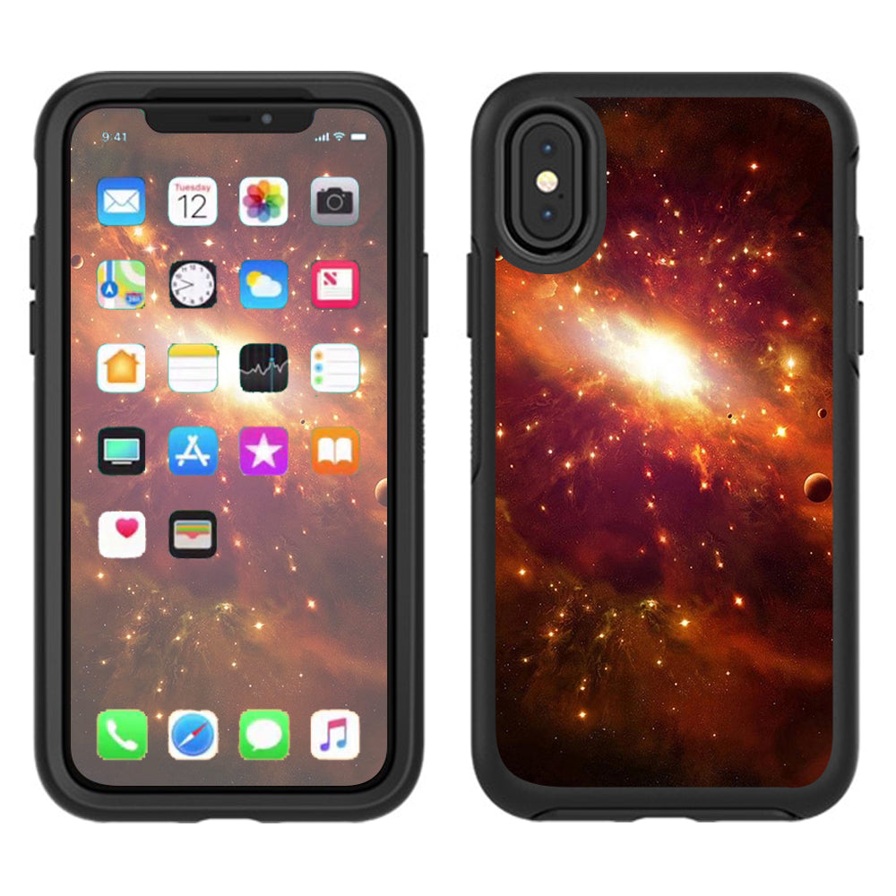  Galaxy Orange Nebula Otterbox Defender Apple iPhone X Skin