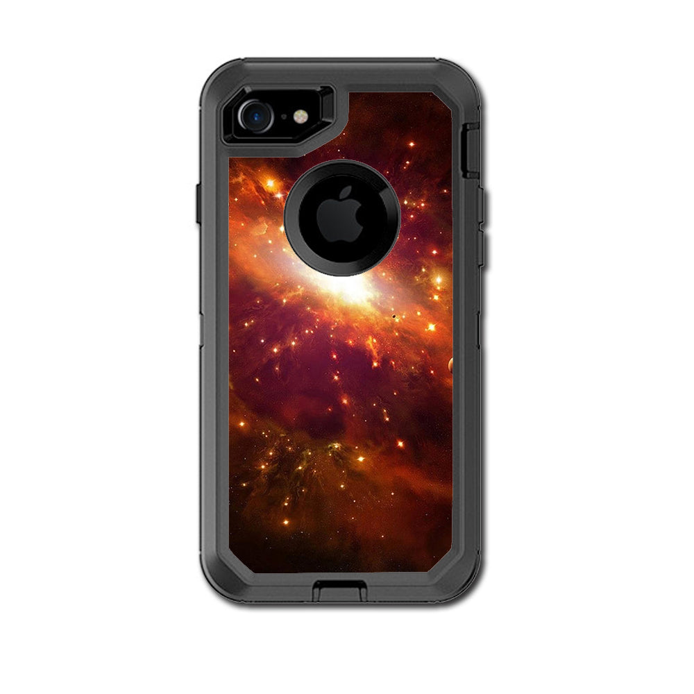  Galaxy Orange Nebula Otterbox Defender iPhone 7 or iPhone 8 Skin