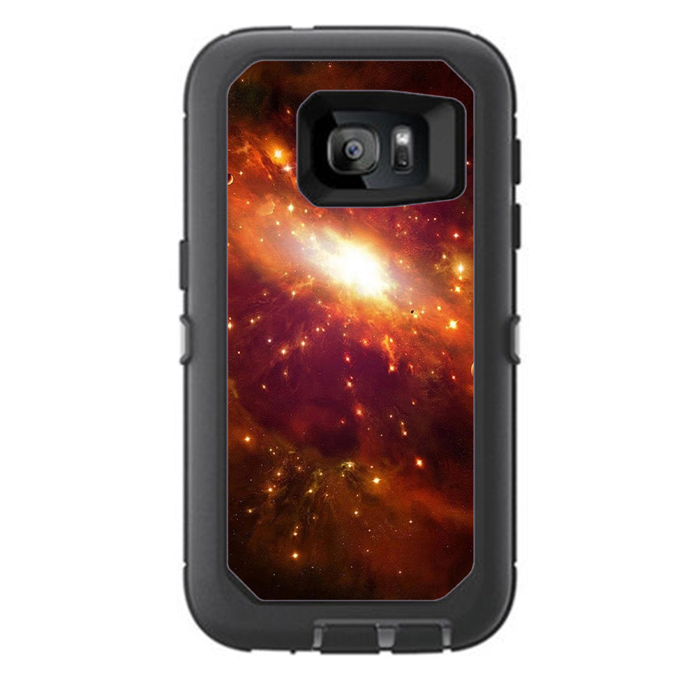  Galaxy Orange Nebula Otterbox Defender Samsung Galaxy S7 Skin