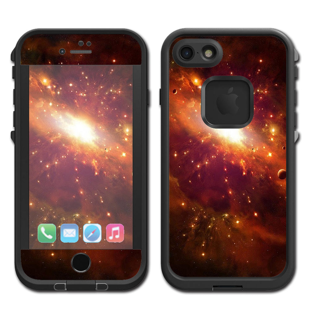 Galaxy Orange Nebula Lifeproof Fre iPhone 7 or iPhone 8 Skin