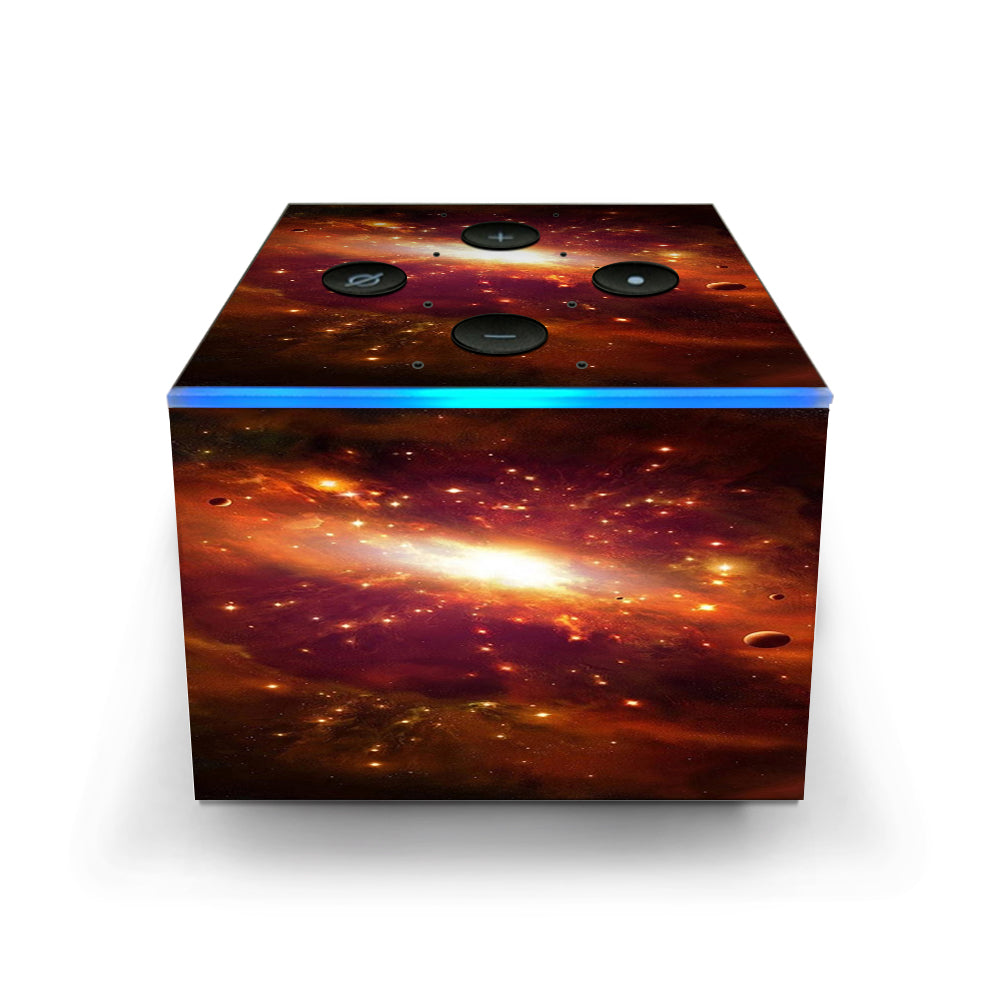  Galaxy Orange Nebula Amazon Fire TV Cube Skin