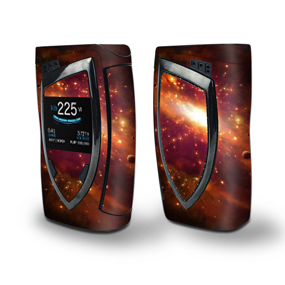 Skin Decal Vinyl Wrap for Smok Devilkin Kit 225w Vape (includes TFV12 Prince Tank Skins) skins cover/ galaxy orange nebula