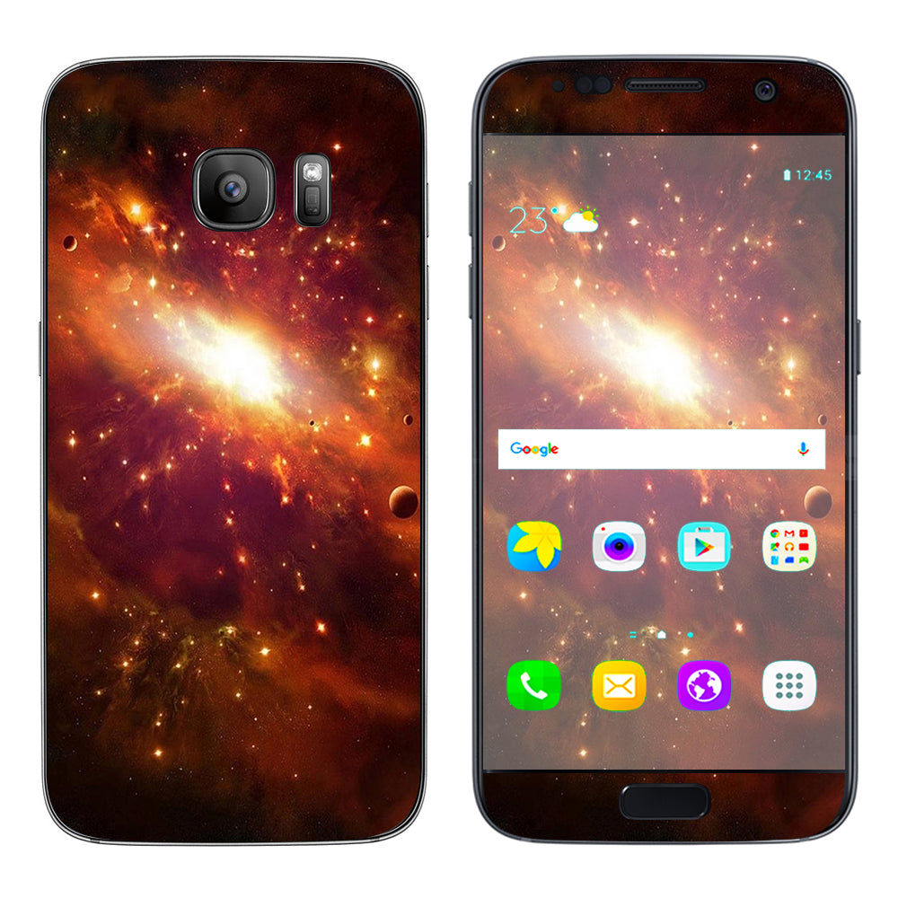  Galaxy Orange Nebula Samsung Galaxy S7 Skin