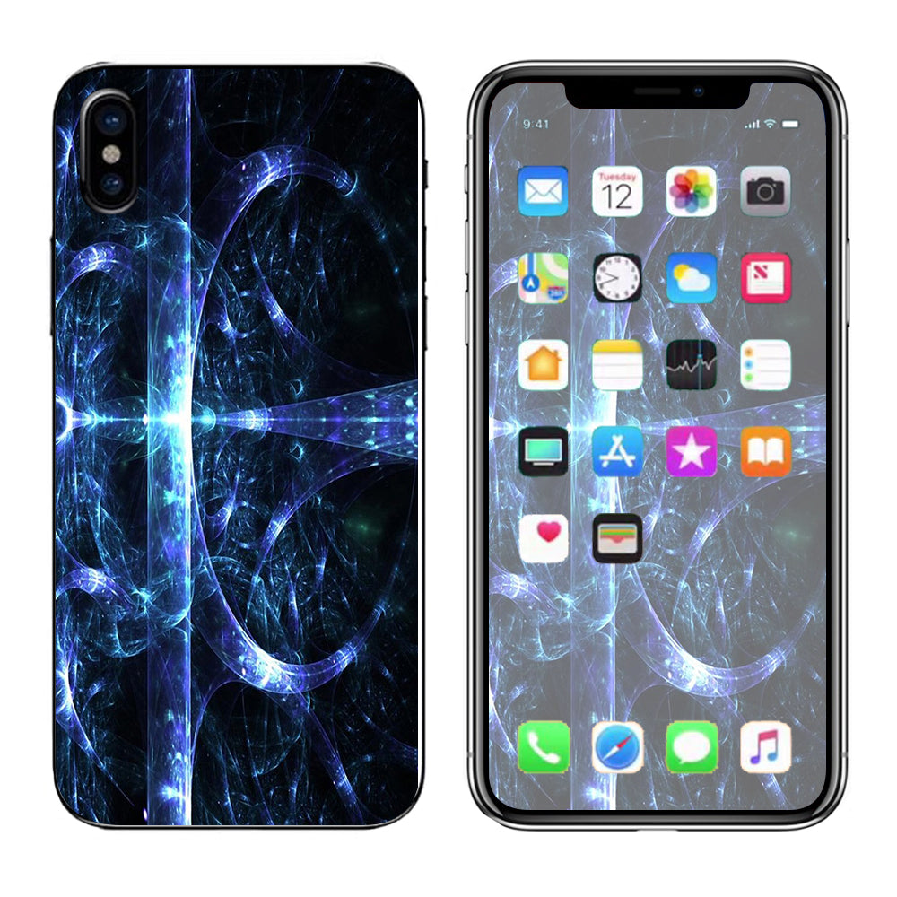  Futuristic Nebula Glass Apple iPhone X Skin