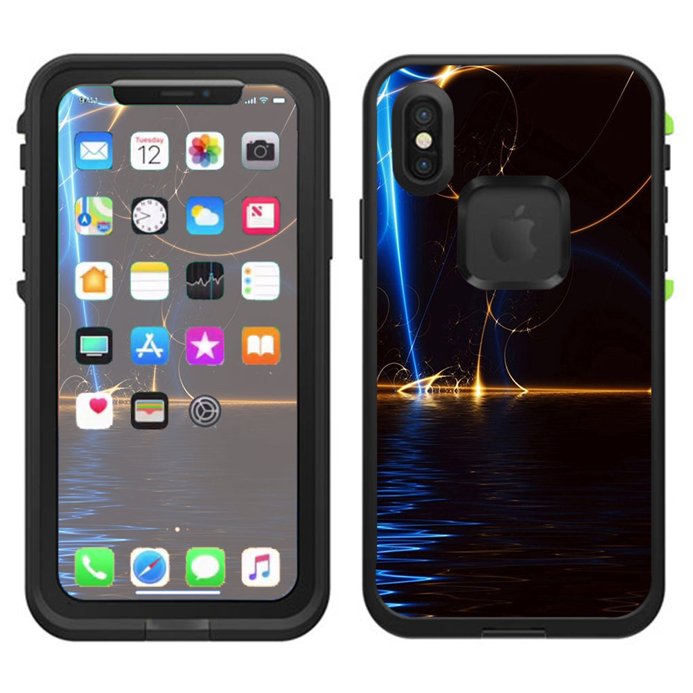  Abstract Light Tracers Lifeproof Fre Case iPhone X Skin