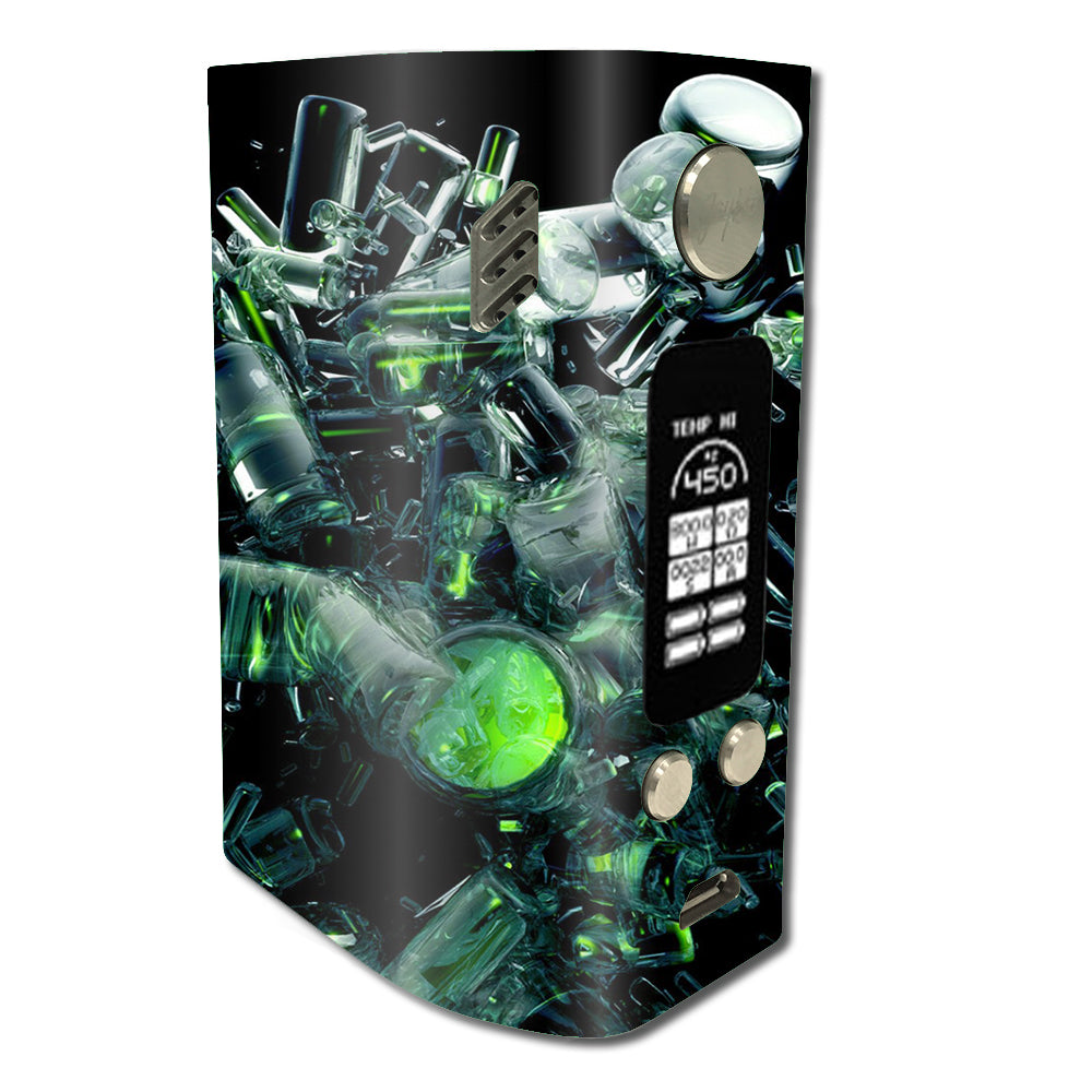  Trippy Glass 3D Green Wismec Reuleaux RX300 Skin