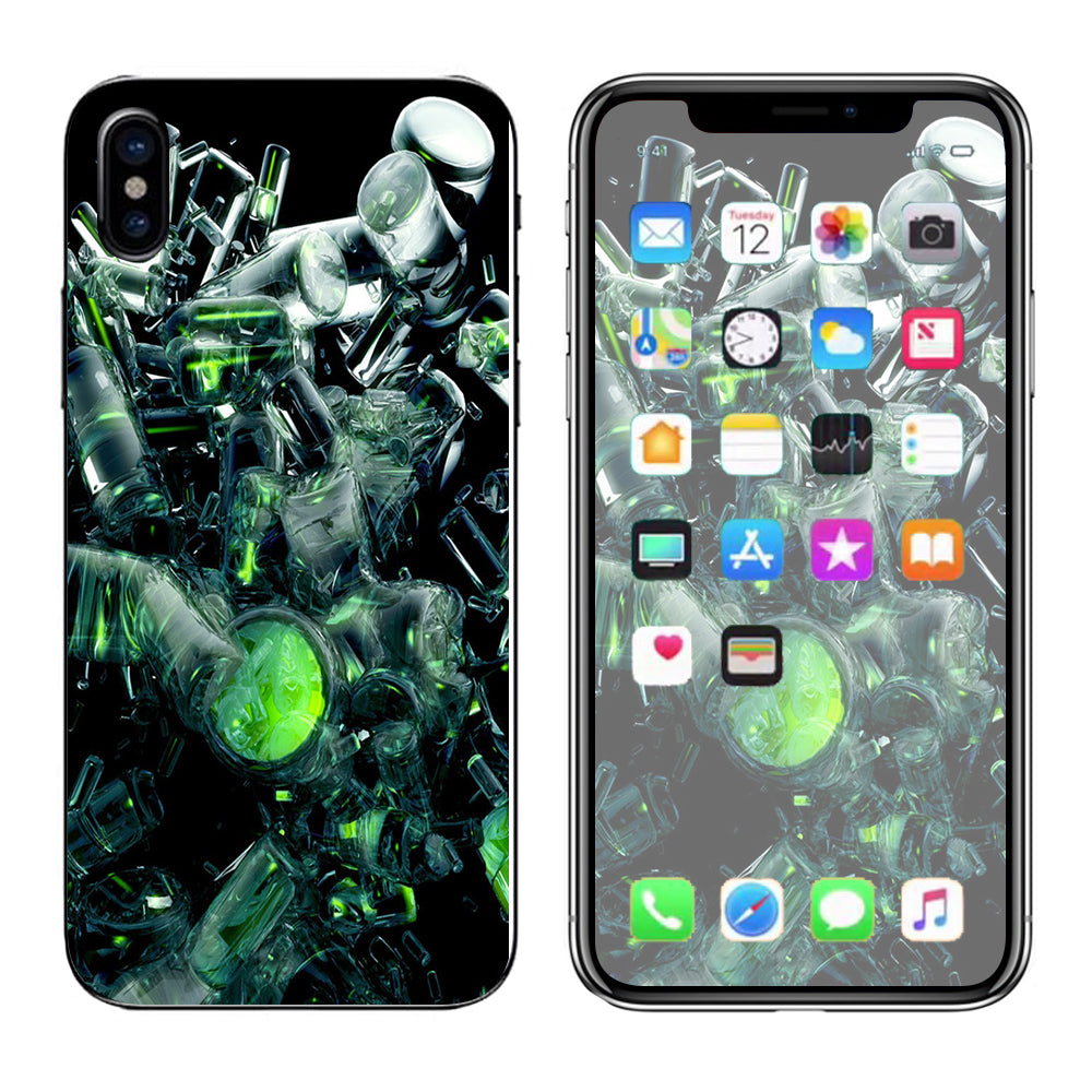  Trippy Glass 3D Green Apple iPhone X Skin