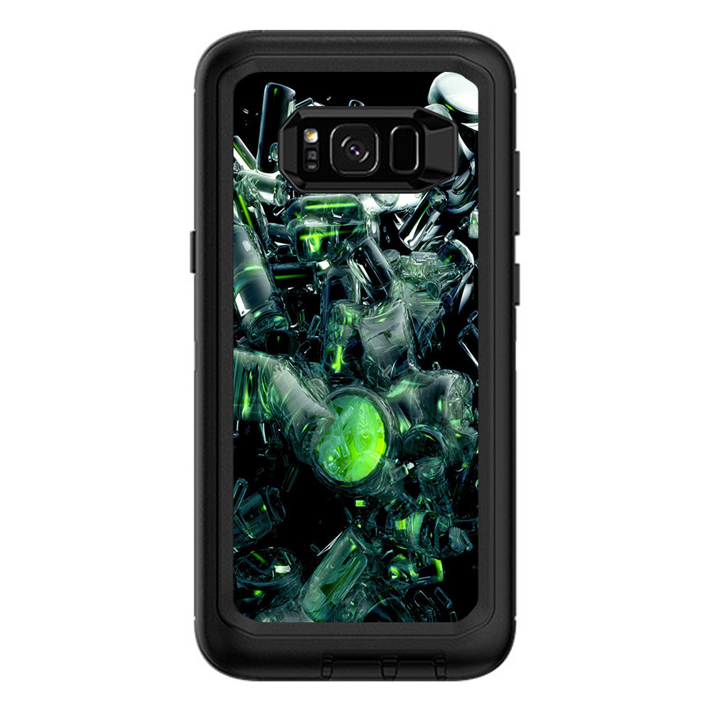  Trippy Glass 3D Green Otterbox Defender Samsung Galaxy S8 Plus Skin