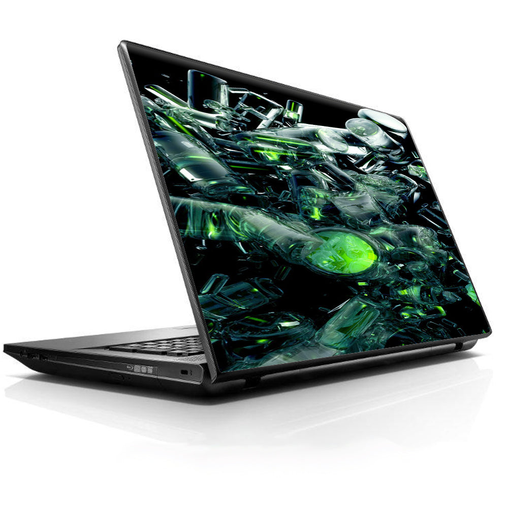  Trippy Glass 3D Green Universal 13 to 16 inch wide laptop Skin
