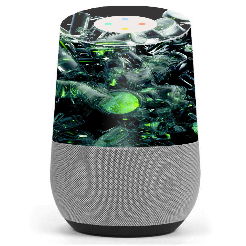  Trippy Glass 3D Green Google Home Skin