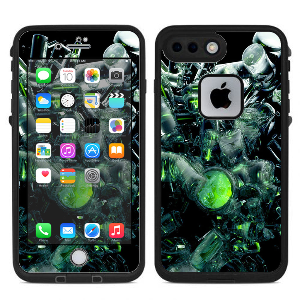  Trippy Glass 3D Green Lifeproof Fre iPhone 7 Plus or iPhone 8 Plus Skin