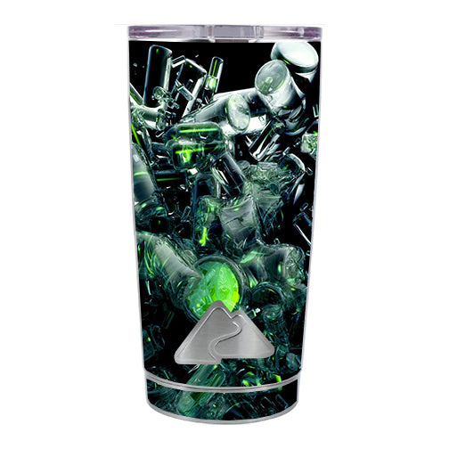  Trippy Glass 3D Green Ozark Trail 20oz Tumbler Skin